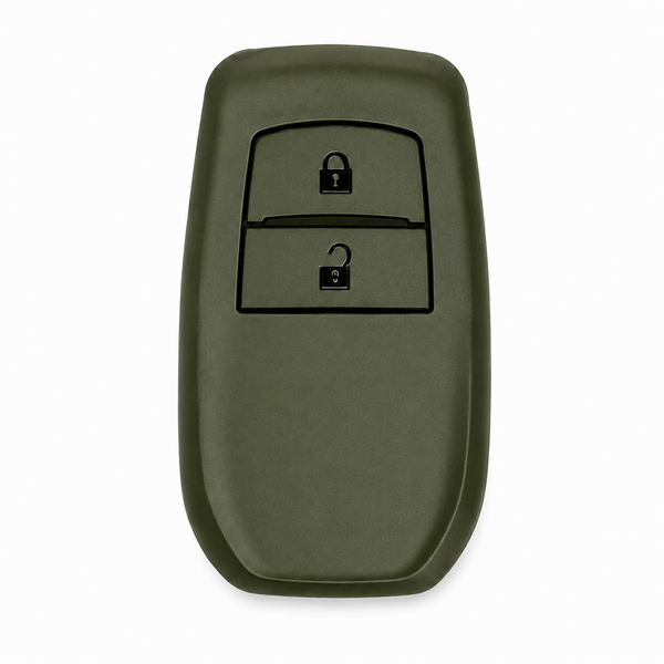 JVCV® Soft TPU Key Cover – Military Green Matte Finish – Compatible with Toyota Fortuner, Hilux, Innova Crysta, Fortuner Legender, Innova HyCross & Land Cruiser – 2 Button Smart Key