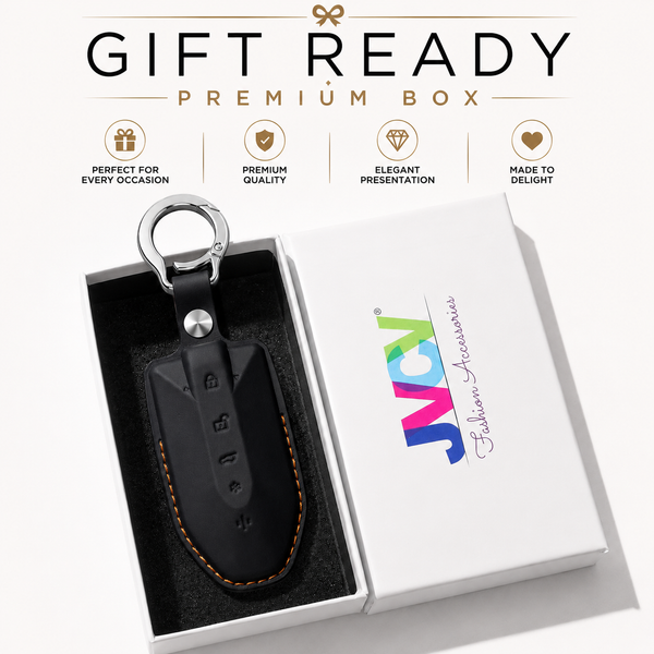 JVCV® Premium Leather Key Cover – Compatible with Mahindra XEV 7XO, BE6, XEV 9E, XEV 9S & BE 6 Formula E Edition (FE) – 6 Button Smart Key