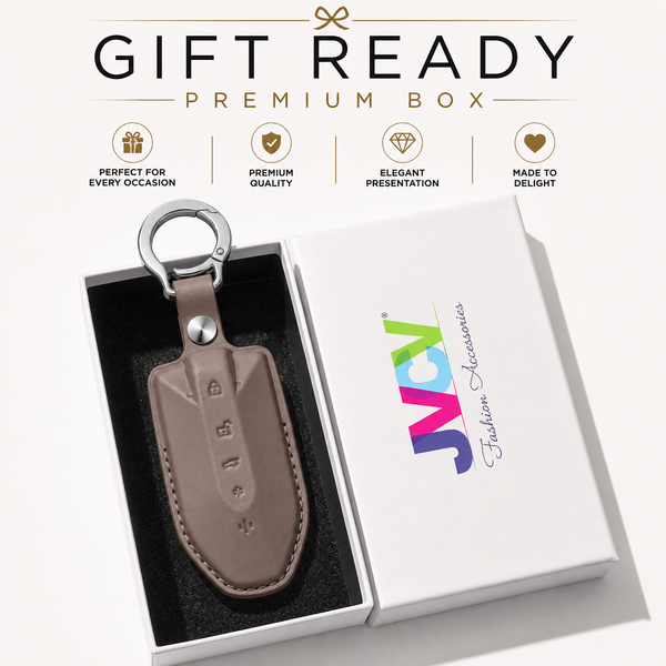 JVCV® Premium Leather Key Cover – Compatible with Mahindra XEV 7XO, BE6, XEV 9E, XEV 9S & BE 6 Formula E Edition (FE) – 6 Button Smart Key