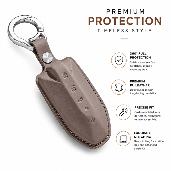 JVCV® Premium Leather Key Cover – Compatible with Mahindra XEV 7XO, BE6, XEV 9E, XEV 9S & BE 6 Formula E Edition (FE) – 6 Button Smart Key