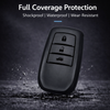 JVCV® Soft TPU Key Cover – Matte Black Pattern – Compatible with Toyota Fortuner, Camry, Hilux, Innova Crysta, Fortuner Legender, Innova HyCross & Land Cruiser – 3 Button Smart Key