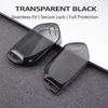 JVCV® Soft TPU Transparent Key Cover with Premium Metal Keychain – Transparent Black – Compatible with Kia Seltos 2026, Syros, EV6 & EV9 – 4 Button Smart Key