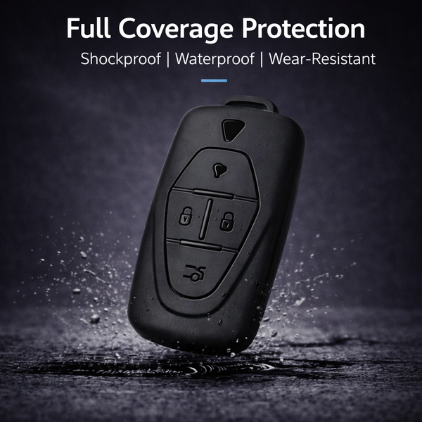JVCV® Soft TPU Key Cover – Matte Black Finish – Compatible with VinFast VF6 & VF7 – 4 Button Smart Key