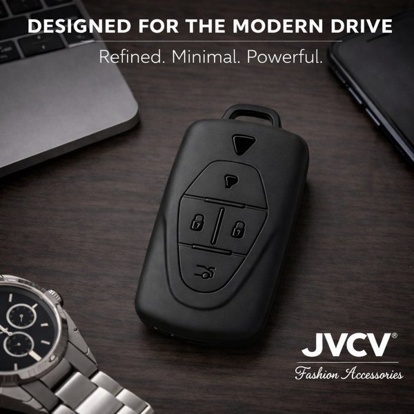 JVCV® Soft TPU Key Cover – Matte Black Finish – Compatible with VinFast VF6 & VF7 – 4 Button Smart Key