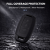 JVCV® Soft TPU Matte Black Key Cover with Premium Metal Keychain – Compatible with Hyundai Verna – 3 Button Smart Key