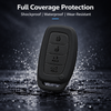 JVCV® Soft TPU Key Cover with Premium Metal Keychain – Matte Black Finish – Compatible with Hyundai Alcazar & Creta 4 Button Smart Key