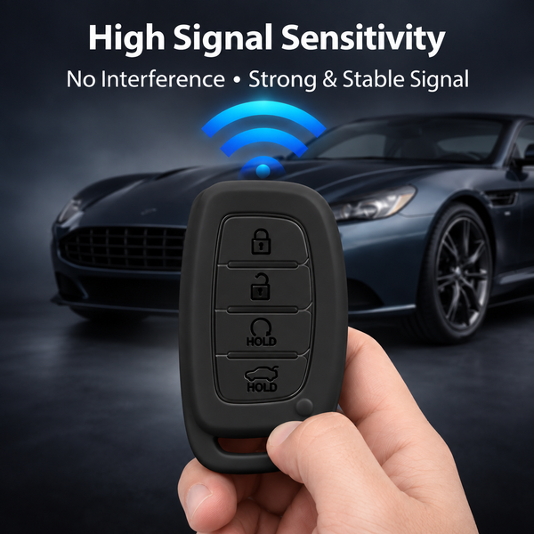 JVCV® Soft TPU Key Cover Compatible with Hyundai Alcazar & Creta 4 Button Smart Key | Scratch-Resistant Protective Case | Slim Fit Shockproof Car Key Cover (Matte Black)