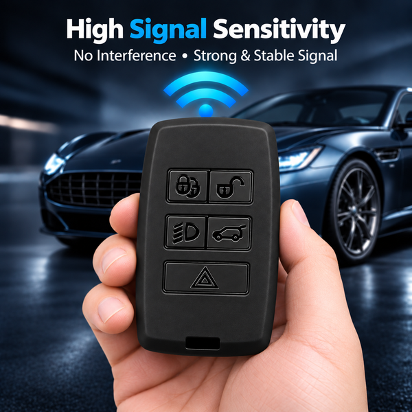 JVCV® Soft TPU Key Cover – Matte Black Finish – Compatible with Land Rover Range Rover, Discovery & Defender Smart Key