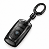 JVCV® Soft TPU Transparent Key Cover with Premium Metal Keychain – Transparent Black Finish – Compatible with BMW X4, X3, 5 Series, 6 Series, 3 Series & 7 Series 4 Button Smart Key