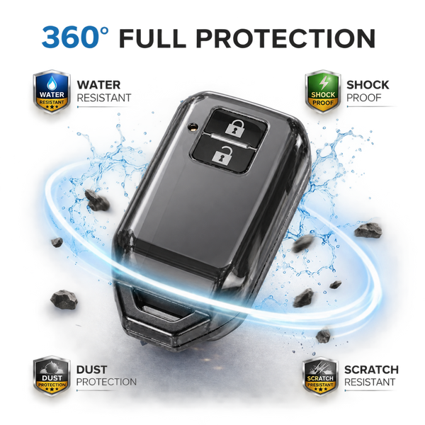 JVCV® Soft TPU Transparent Cover Compatible with Suzuki Jimny Fronx Grand Vitara Baleno XL6 Swift Ertiga Dzire Rumion Urban Cruiser Glanza, Hyryder Smart Key with Keychain