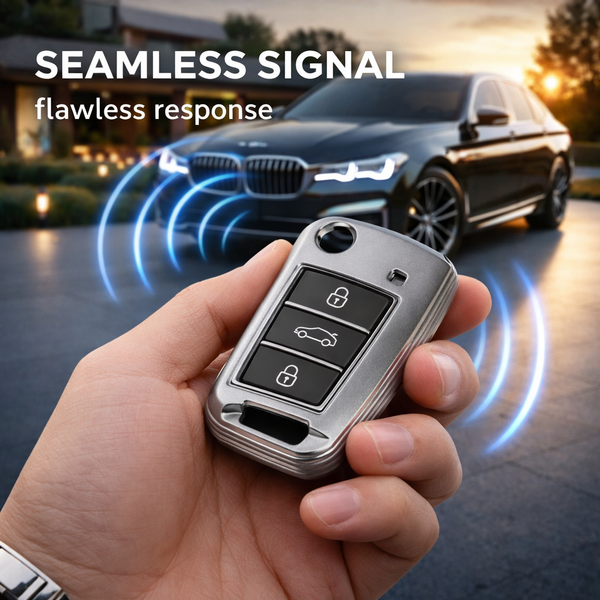JVCV® Soft Matte Finish TPU Cover Compatible with Skoda & Volkswagen Folding Key