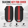 JVCV® Car Key Cover Compatible with Kia Seltos Facelift HTX and Carens X 4 Button Smart Key - Rally Stripe