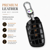 JVCV® Handmade Leather Crocodile Pattern Key Cover – Compatible with New MG Hector, Hector Plus, Windsor & Windsor Pro EV Smart Key