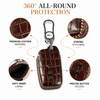 JVCV® Handmade Leather Crocodile Pattern Key Cover – Compatible with Toyota Fortuner, Hilux, Innova Crysta, Fortuner Legender, Innova HyCross, Land Cruiser – 2B/3B Smart Key