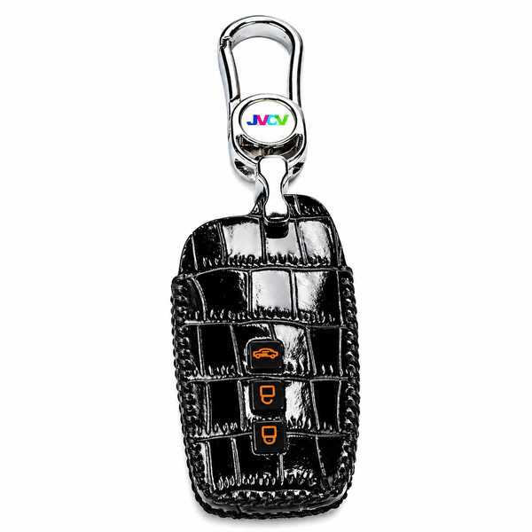 JVCV® Handmade Leather Crocodile Pattern Key Cover – Compatible with Toyota Fortuner, Hilux, Innova Crysta, Fortuner Legender, Innova HyCross, Land Cruiser – 2B/3B Smart Key