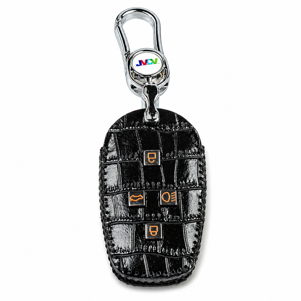 JVCV® Handmade Leather Crocodile Pattern Key Cover – Compatible with Tata Nexon, Harrier, Safari, Punch, Altroz & More – 4 Button Smart Key