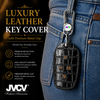 JVCV® Handmade Leather Crocodile Pattern Key Cover – Compatible with Tata Nexon, Harrier, Safari, Punch, Altroz & More – 4 Button Smart Key