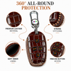 JVCV® Handmade Leather Crocodile Pattern Key Cover – Compatible with Tata Nexon, Harrier, Safari, Punch, Altroz & More – 4 Button Smart Key