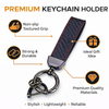 Microfiber Leather Car Keychain, Universal Key Fob Keychain Carbon Fiber Pattern Leather Key Chain Holder for Men and Women