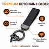 Microfiber Leather Car Keychain, Universal Key Fob Keychain Carbon Fiber Pattern Leather Key Chain Holder for Men and Women