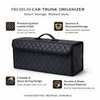 JVCV® PU Leather Car Trunk Boot Organizer with Lid — Anti‑Slip, Foldable & Waterproof