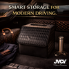 JVCV® Stylish Embossed PU Leather Car Trunk Organizer – Foldable Multipurpose Car Boot Storage Box with Handle