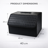 JVCV® Stylish Embossed PU Leather Car Trunk Organizer – Foldable Multipurpose Car Boot Storage Box with Handle