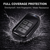 JVCV® Soft TPU Transparent Key Cover Compatible with Honda Car's Smart Key (Transparent Black)