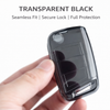 JVCV® Soft TPU Transparent Cover Compatible with Skoda Kushaq Taigun Tiguan Virtus Octavia Kodiaq Superb Folding Key (Transparent Black)