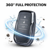 Transparent TPU Car Key Cover with Premium Keychain for Toyota Car's - Fortuner, Hilux, Innova Crysta, Fortuner Legender, Innova HyCross & Land Cruiser