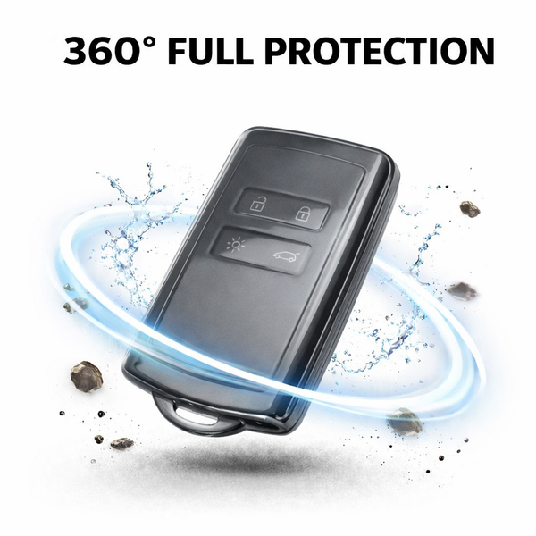 JVCV® Soft TPU Transparent Cover – Compatible with Renault Keys (Transparent Black)