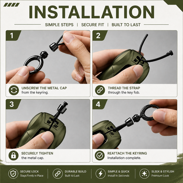 JVCV® Soft TPU Key Cover with Premium Metal Keychain – Military Green Matte Finish – Compatible with Mahindra XUV700, Thar, Bolero, Scorpio, Scorpio N, XUV300, TUV300 & XUV400 EV – 3 Button Flip Key