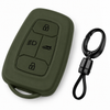 JVCV® Soft TPU Key Cover with Premium Metal Keychain – Military Green Matte Finish – Compatible with Tata Nexon EV, Harrier, Tiago EV, Altroz, Tigor, Safari & Punch – 4 Button Smart Key