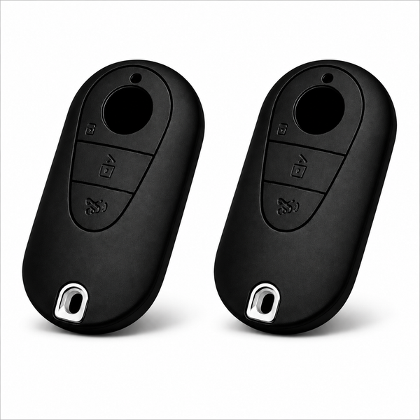 JVCV® Soft TPU Key Cover – Matte Black Pattern – Compatible with Mercedes-Benz S-Class, G-Class & E-Class (2022 Onwards) – 3 Button Smart Key