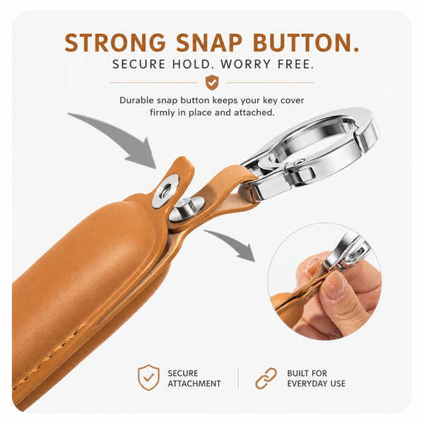 JVCV® Premium Leather Key Cover Compatible with Tata Harrier EV & Sierra EV Smart Key | Luxury Car Key Cover | 360° Scratch & Drop Protection