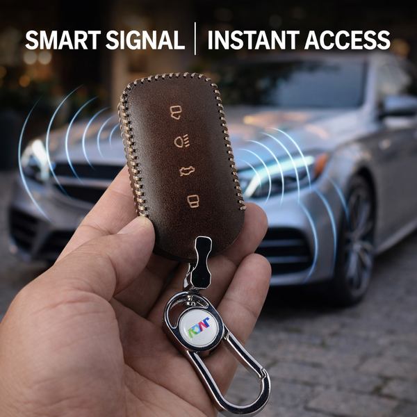 JVCV® Car Styling Soft Handmade Leather Key Cover Compatible with Tata Curvv and Curvv EV Smart Key
