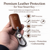 JVCV® Car Styling Soft Handmade Leather Key Cover Compatible with Suzuki Jimny, Fronx, Grand Vitara, BALENO, XL6, Swift, ERTIGA, DZIRE, Urban Cruiser, Glanza, Hyryder (2 Button Smart Key, Brown)