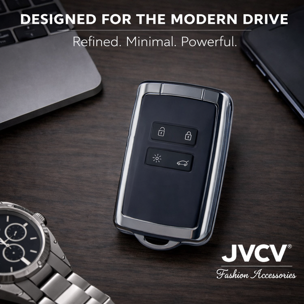 JVCV® Soft TPU Transparent Cover – Compatible with Renault Keys (Transparent Black)