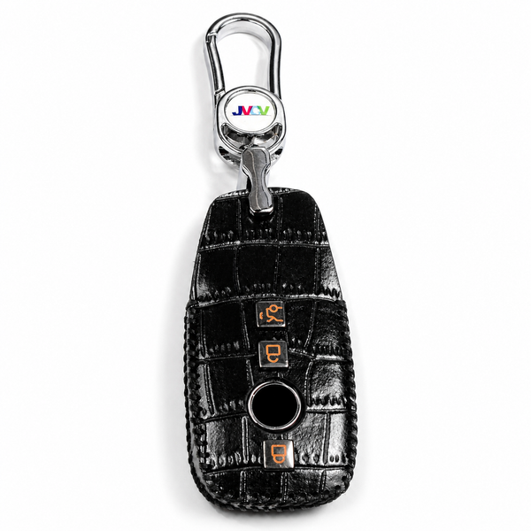 JVCV® Handmade Leather Crocodile Pattern Key Cover – Compatible with Mercedes-Benz E-Class, S-Class, A-Class, C-Class & G-Class Smart Key