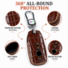 JVCV® Handmade Leather Crocodile Pattern Key Cover – Compatible with Mercedes-Benz E-Class, S-Class, A-Class, C-Class & G-Class Smart Key