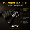 JVCV® Soft Handmade Lychee Pattern Leather Key Cover Compatible with Volkswagen Polo Vento Jetta Ameo Passat and Skoda Rapid Laura Superb Octavia Fabia Yeti Folding Key