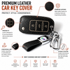 JVCV® Soft Handmade Lychee Pattern Leather Key Cover Compatible with Volkswagen Polo Vento Jetta Ameo Passat and Skoda Rapid Laura Superb Octavia Fabia Yeti Folding Key