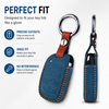 JVCV® Soft Handmade Leather Key Cover Compatible with New Hyundai Alcazar and Creta 4 Button Smart Key