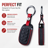 JVCV® Soft Handmade Leather Key Cover Compatible with New Hyundai Alcazar and Creta 4 Button Smart Key