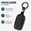 JVCV® Soft Handmade Leather Key Cover Compatible with Kia Sonet Seltos Carens 4 Button Smart Key