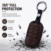 JVCV® Soft Handmade Leather Key Cover Compatible with Kia Sonet Seltos Carens 4 Button Smart Key