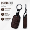 JVCV® Soft Handmade Leather Key Cover Compatible with Kia Sonet Seltos Carens 4 Button Smart Key