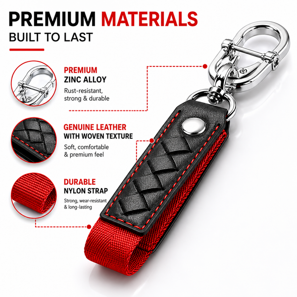 JVCV® Braided Leather & Alloy Keychain – Horseshoe‑Buckle Universal Organizer with Efficient Screw D‑Ring & Zinc‑Alloy Hook (Men & Women)
