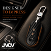 JVCV® Handmade Carbon-Fiber Pattern Leather Key Cover – Mercedes 3‑Button Smart Key (with Keychain)