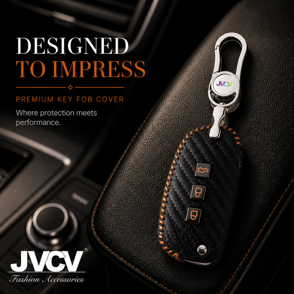 JVCV® Handmade Carbon-Fiber Pattern Leather Key Cover